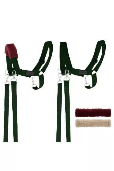 Kantar dla Hobby Horse wodze + futerka zielony Skippi