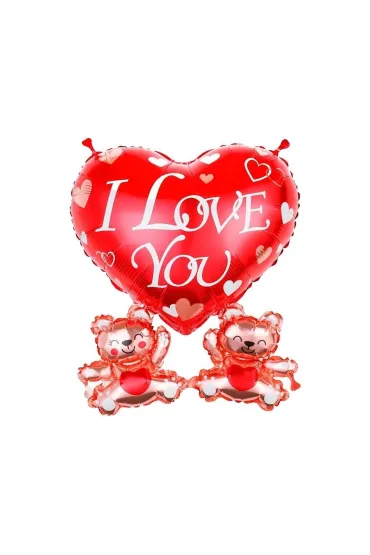 Godan Balon foliowy Serce I love you z misiami 43x4cm