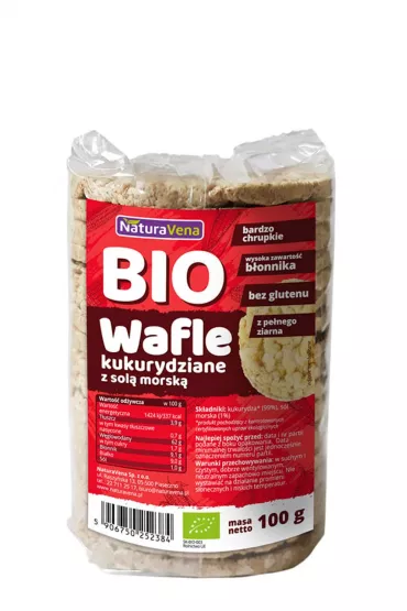 NaturaVena Wafle kukurydziane penoziarniste z sol morsk 100 g Bio