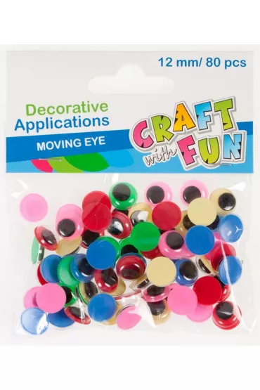 Craft with Fun Ozdoba dekoracyjna kolorowe oczy 12mm