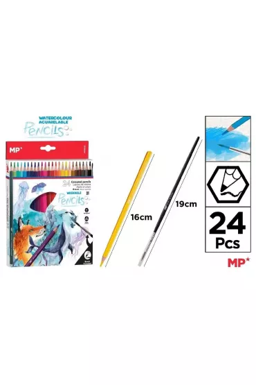 Mp Main Paper Kredki akwarelowe + p�dzelek 24 szt.