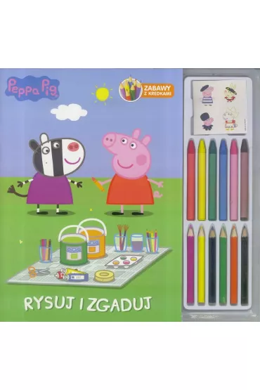 Rysuj i zgaduj zabawy z kredkami 12 kredek �winka Peppa