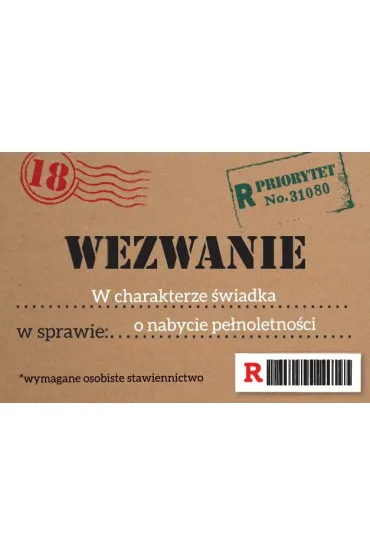 Armin Style Zaproszenie Urodziny Osiemnastka ZA-104 10 szt.