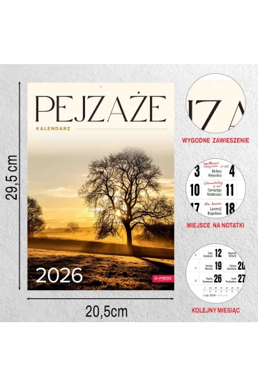 Opress Kalendarz 2026 A4 wieloplanszowy Pejza�e