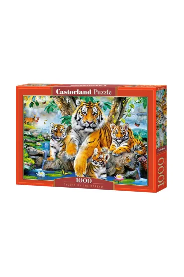Puzzle 1000 el. Tygrysy przy potoku Castorland