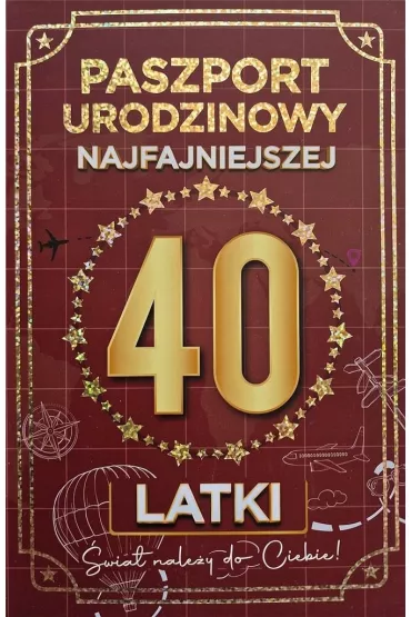 Yeku Karnet Urodziny 40 Nowy paszport damskie