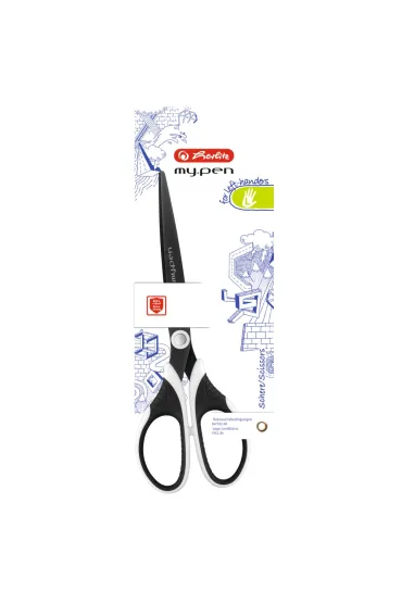 Herlitz No�yczki My Pen czarno-bia�e dla lewor�cznych 17 cm
