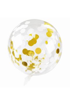 Arpex Balon z konfetti przeroczysty BLF2527 45 cm zoty, srebrny