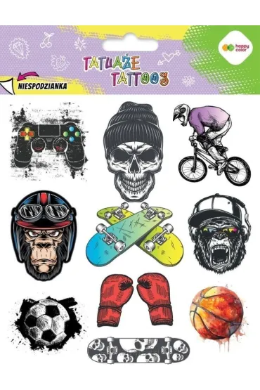 Tatua�e zmywalne Be Cool HAPPY COLOR