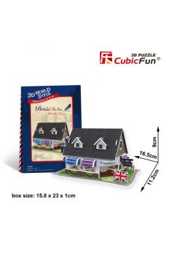 Puzzle 3D 45 el. Domki wiata Wielka Brytania Tea House Cubic Fun