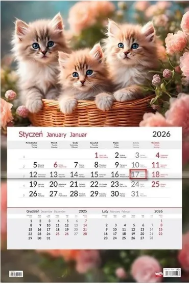 Sapt Kalendarz 2026 jednodzielny Kotki