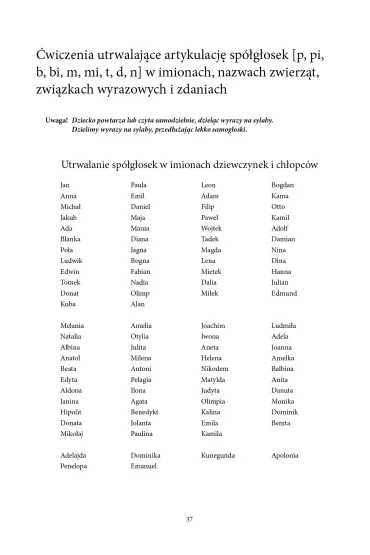 Pomagamy dziecku z op�nionym rozwojem mowy Utrwalanie g�osek p, pi, b, bi, m, mi, t, d, n - El�bieta Kowalik