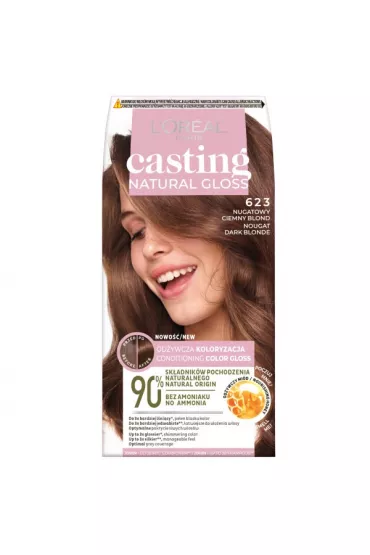 LOreal Paris Casting Natural Gloss farba do w�os�w 623 Nugatowy Ciemny Blond