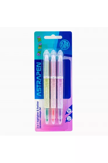 Zakre�lacz i cienkopis 2w1 Astrapen pastelowe 3 szt.