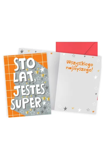 Kukartka Karnet PR Urodziny - Sto lat, jeste� super PR-593