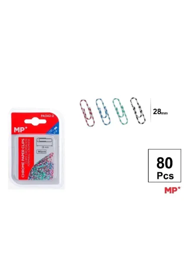 Mp Main Paper Spinacz biurowy kolorowe paski 28mm