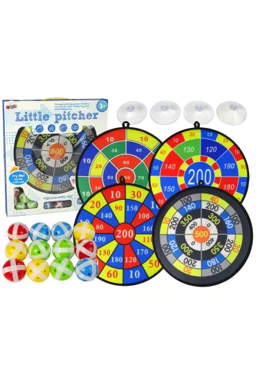 Zestaw gier dart tarcza 36cm pi�ki na rzepy LeanToys