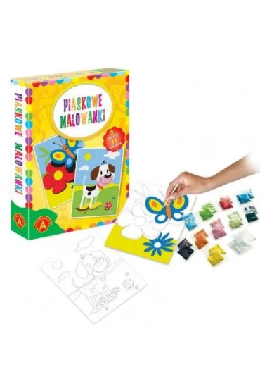 Piaskowe malowanki. Pies i Motyl Alexander