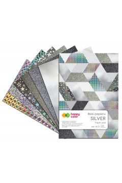 Happy Color Blok z motywami SILVER, A4, 150-230g, 10 arkuszy 10 kartek