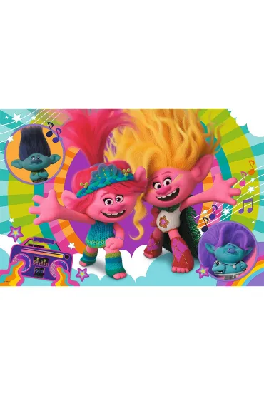 Puzzle dwustronne 24 el. Super Maxi. Weso�y dzie� Trolli Trefl