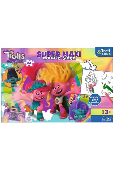 Puzzle dwustronne 24 el. Super Maxi. Weso�y dzie� Trolli Trefl