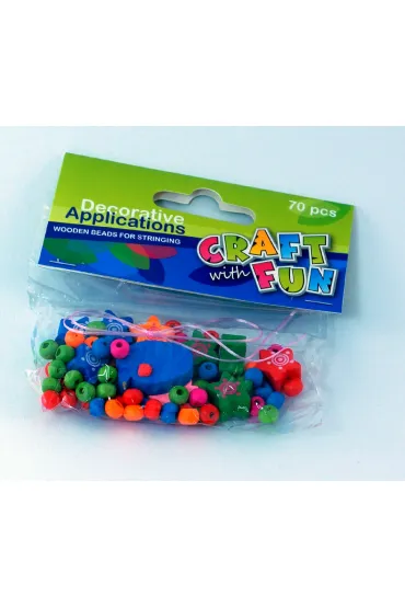 Craft with Fun Ozdoba dekoracyjna drewniana koraliki trusk