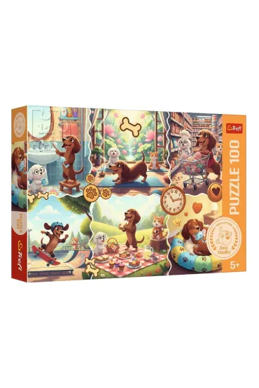 Puzzle 100 D�ugi dzie� jamnika TREFL