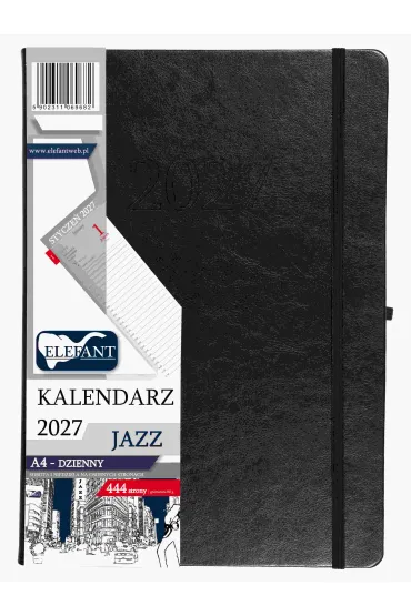 Kalendarz Jazz 2027 A4 dzienny czarny