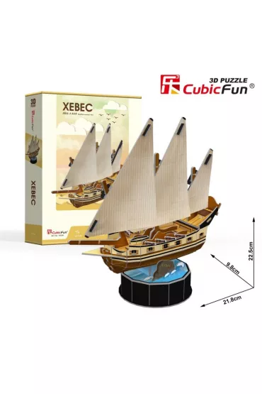 Puzzle 3D �aglowiec Xebec /53 elementy/ Cubic Fun