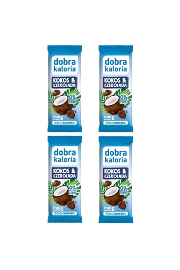 Dobra Kaloria Baton kokos i czekolada Zestaw 4 x 33 g