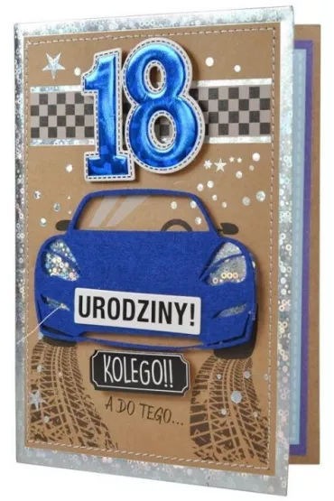 Kukartka Karnet B6 FR-002 Urodziny 18 m�skie