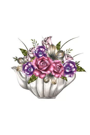 Clear Creations Karnet Swarovski kwadrat CL0329 Kwiaty w imbryku