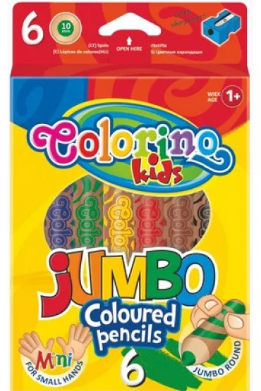 Patio Kredki o��wkowe Jumbo naturalne drewno + temper�wka 6 szt.
