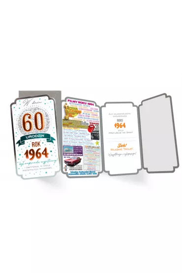 Kukartka Karnet PM-351 Urodziny 60  cyfry, roczniki  2024