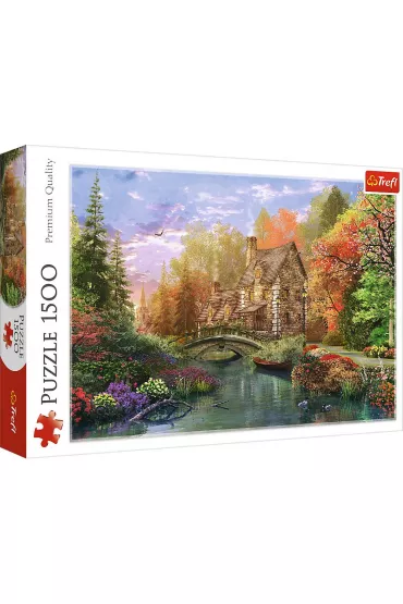 Puzzle 1500 el. Chatka nad jeziorem Trefl