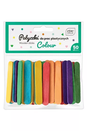 Interdruk Kolorowe patyczki do prac plastyczny 65x10mm