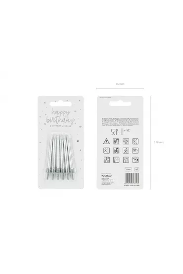 PartyDeco �wieczki urodzinowe g�adkie 6cm