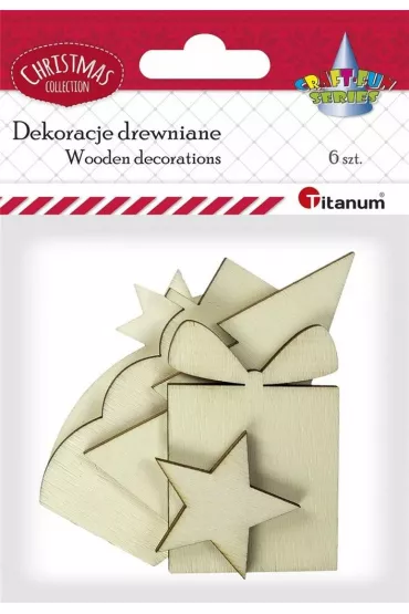 Titanum Drewniane dekoracje 6 szt.