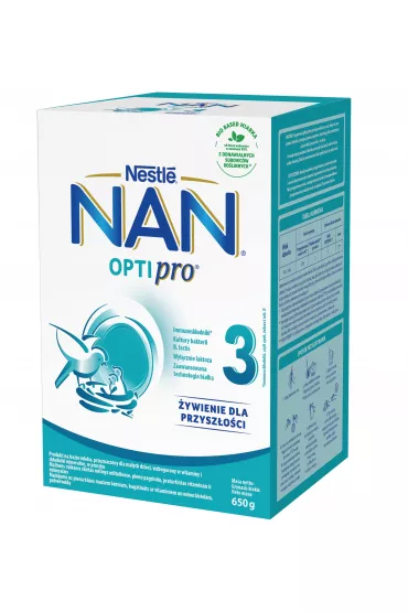 Nestle Nan Optipro 3 Junior Produkt na bazie mleka dla dzieci po 1. roku 650 g