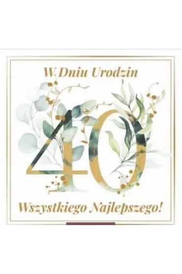 Art Nuvo Karnet kwadrat 40 urodziny damskie CK-02