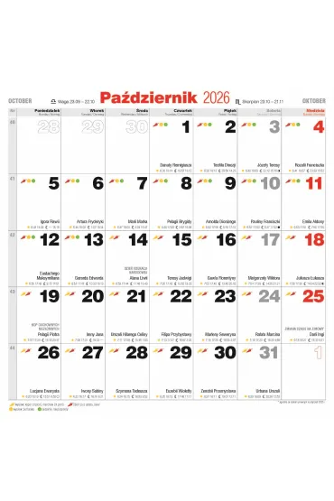 Kalendarze �cienne Kalendarz 2026 Kalendarz dzia�kowca KAD-1