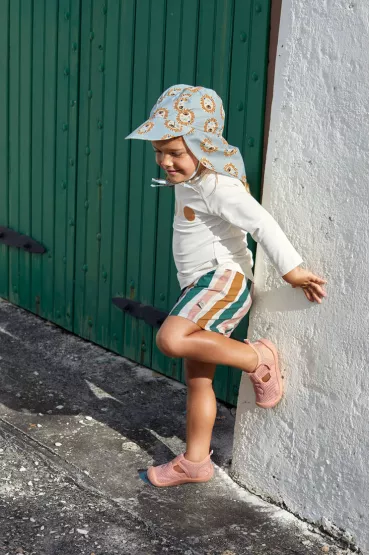 Lassig Czapka przeciwsoneczna z daszkiem i oson karku UV80 Splash & Fun Lew powder blue, rozm. 50/51