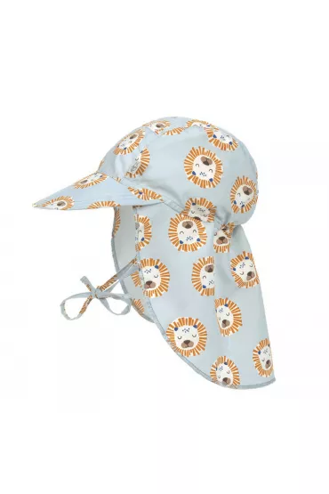Lassig Czapka przeciwsoneczna z daszkiem i oson karku UV80 Splash & Fun Lew powder blue, rozm. 50/51