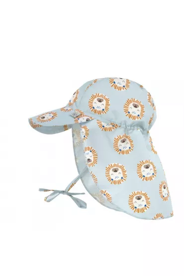 Lassig Czapka przeciwsoneczna z daszkiem i oson karku UV80 Splash & Fun Lew powder blue, rozm. 50/51