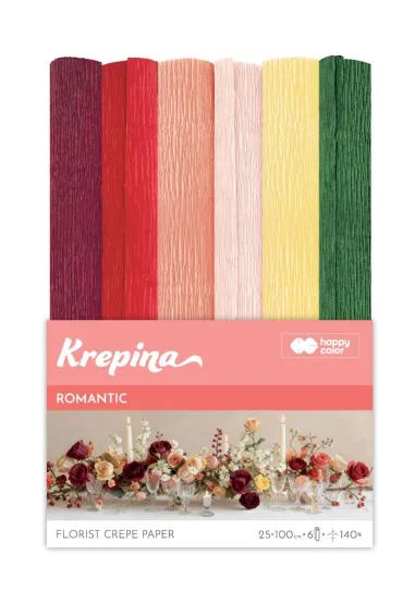 Happy Color Krepina marszczona 25x100cm Romantic 6 kolor�w