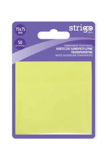 Strigo, Karteczki samoprzylepne transparentne - jasno��te, 50 kartek