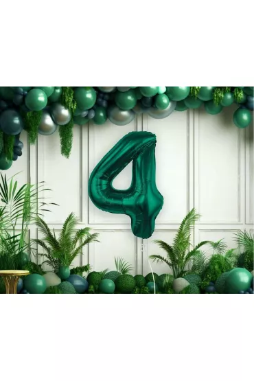 Godan Balon foliowy B&C cyfra 4 ziele� butelkowa 85cm