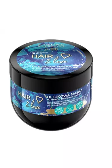 Eveline Cosmetics Hair 2 Love olejkowa maska do w�os�w �rednioporowatych, zniszczonych i cienkich 300 ml