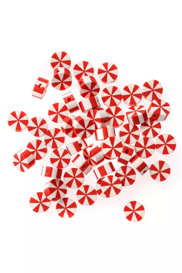 dpCraft Koraliki polimerowe, cukierki �wi�teczne, 1 cm, 48 szt