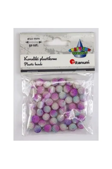 Titanum Koraliki plastikowe fioletowe ombre 10mm 50 szt.